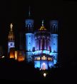 Lyon during the festival of lights: Basilique Notre Dame de Fourvière
